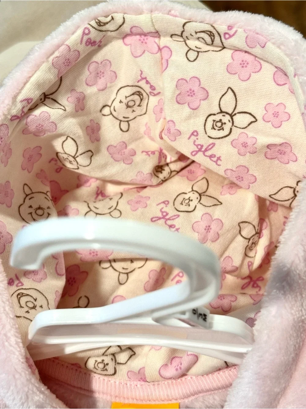 Disney WINNIE THE POOH Piglet Pink One Piece Footie Hood SIZE 0/3 Month NEW